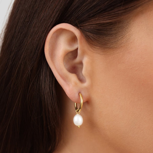 Aros Bella con Perla de Agua Dulce
