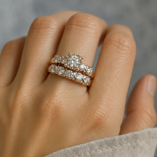 Anillo Vintage de Oro Brillante