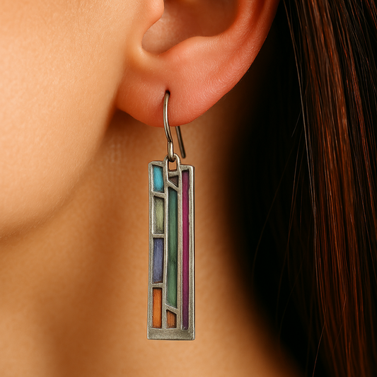 Aretes Vintage de Plata Colorida