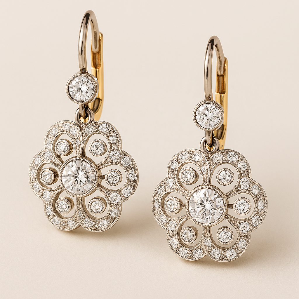 Aretes Vintage de Mandala con Cristal