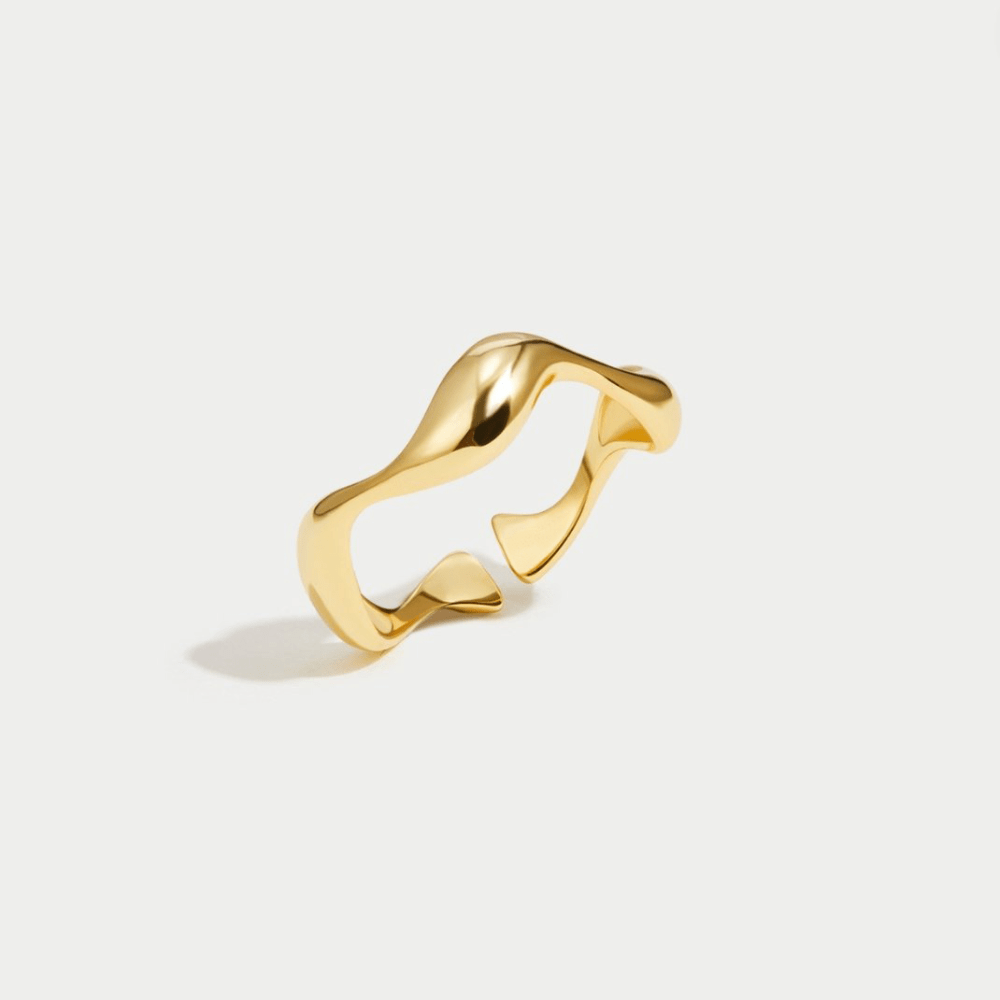 Anillo Ola de Oro 18K