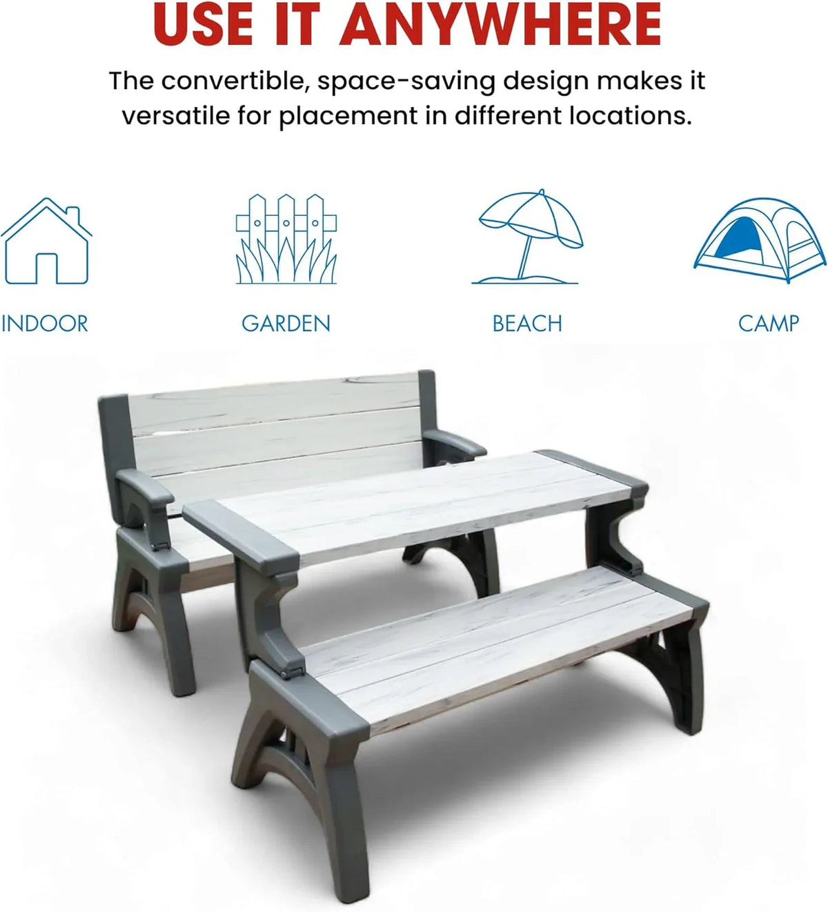 2-in-1 Bench that Converts Into a Table