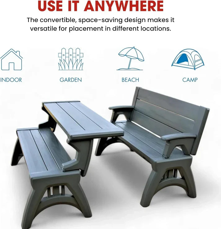2-in-1 Bench that Converts Into a Table