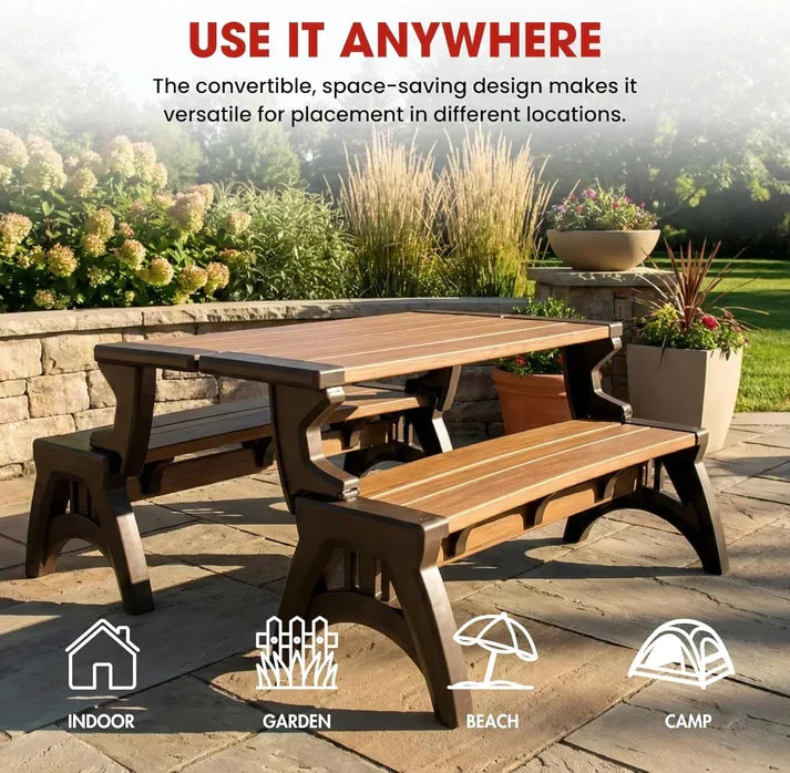 2-in-1 Bench that Converts Into a Table