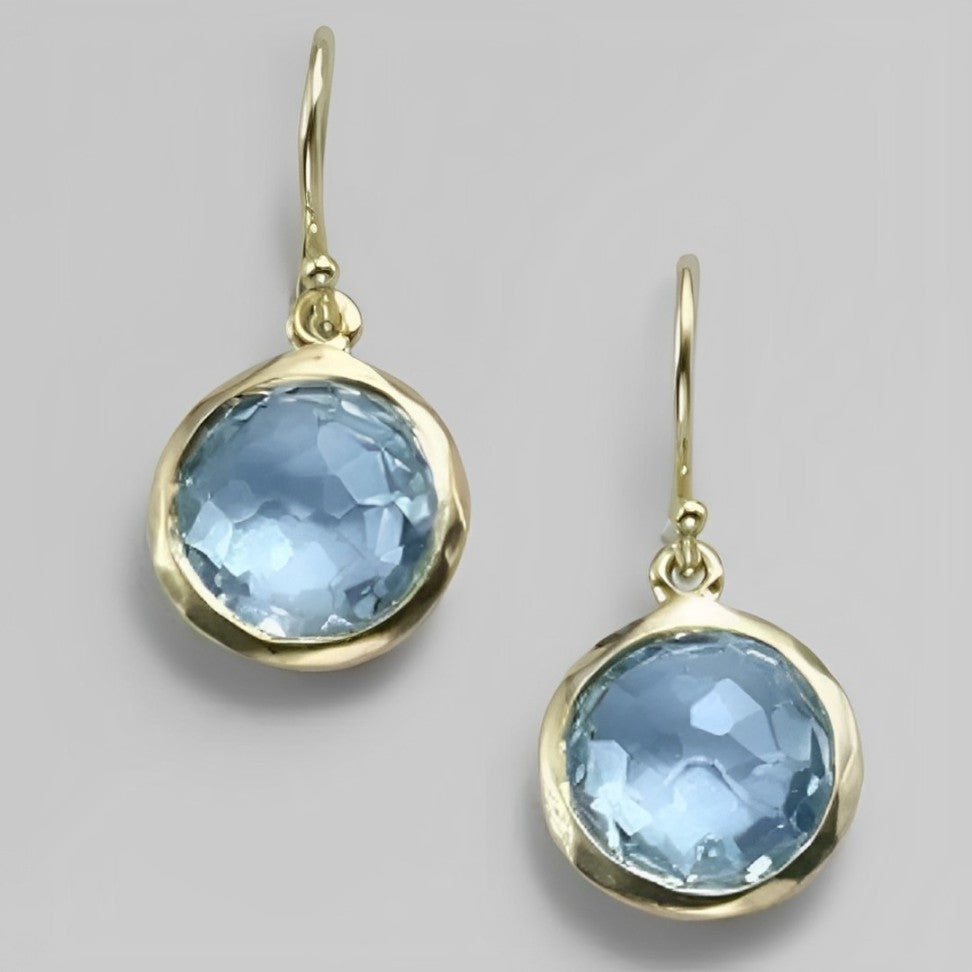 Lois - Pendientes Vintage de Cristal Azul
