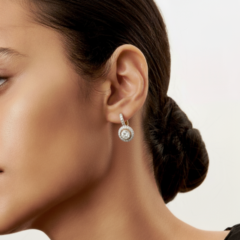 Pendientes Vintage con Cristales en Oro y Plata