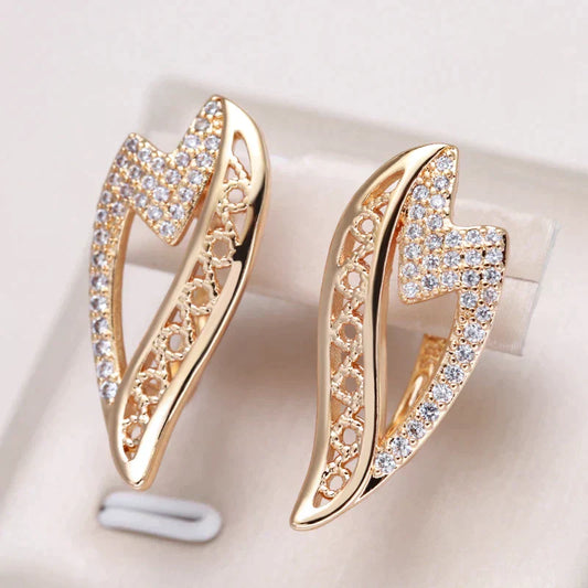 Pendientes Elegantes con Circonias en Oro
