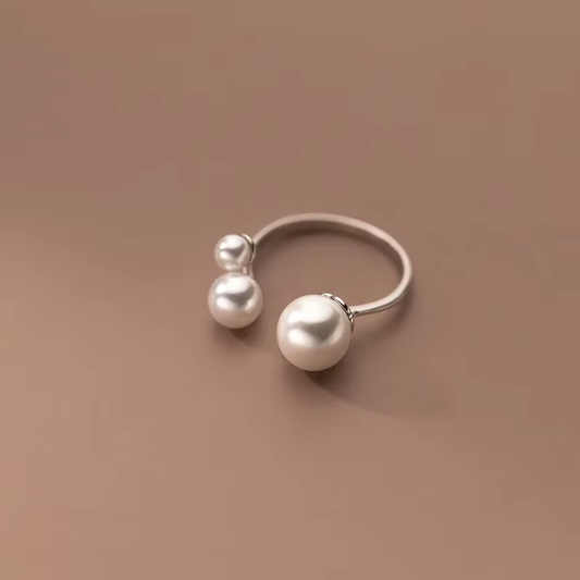 Anillo ajustable de perlas de agua dulce