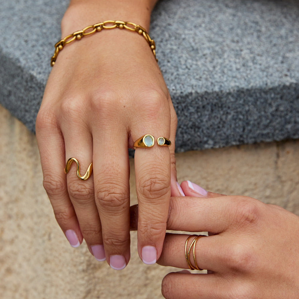 Anillo Vintage de Aguamarina Envuelto