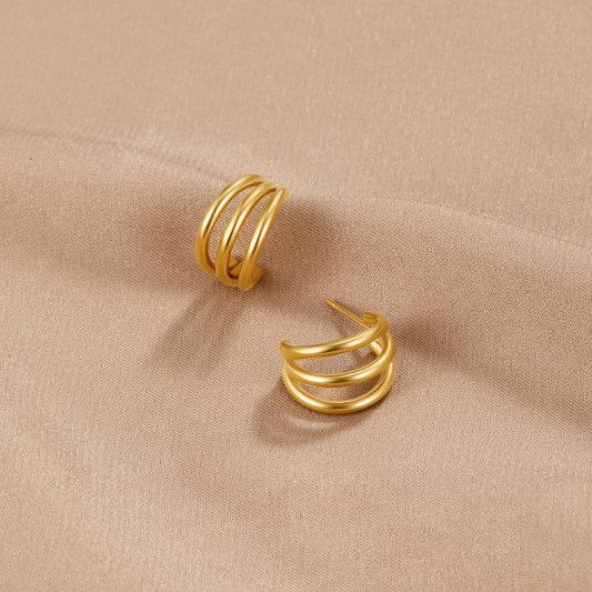 Pendientes Ana Triple Oro