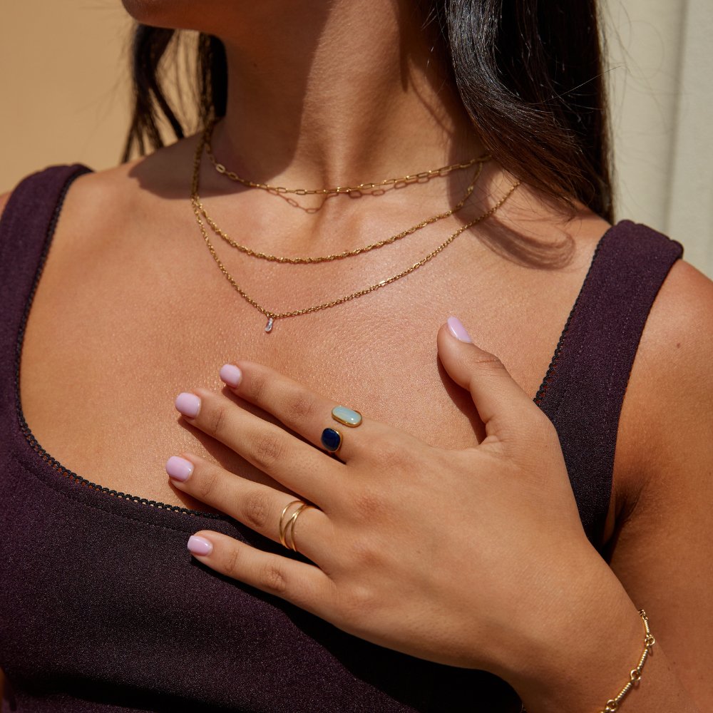 Anillo Envuelto de Doble Piedra