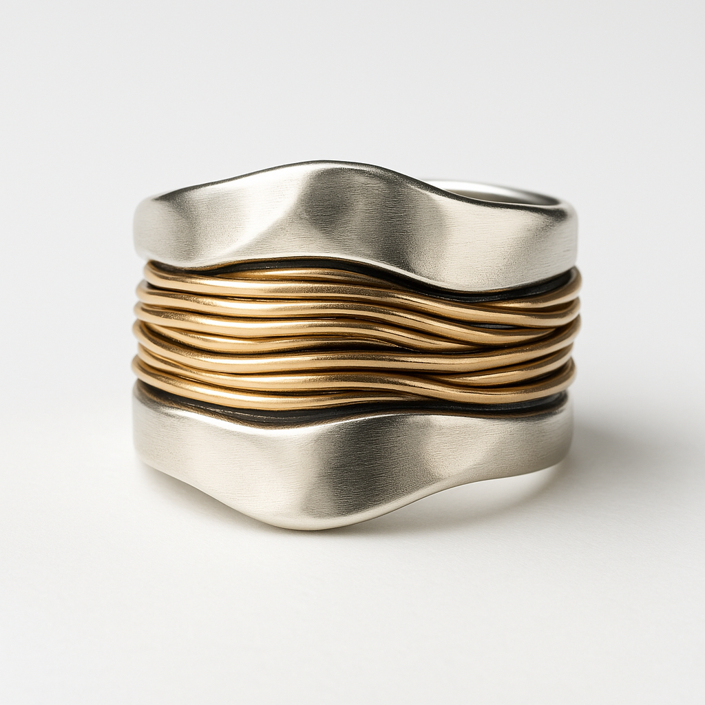 Anillo de Hilos de Plata y Oro