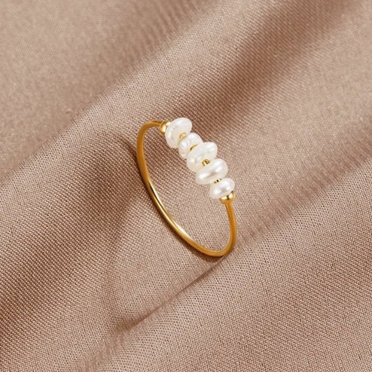 Anillo Clásico de Perla de Agua Dulce