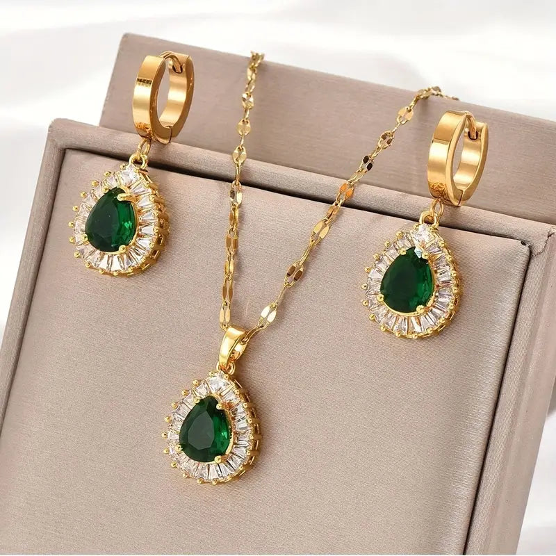 Conjunto de Joyería Esmeralda