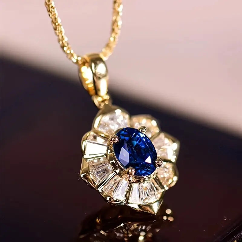 Collar de Zafiro Nocturno | Oro