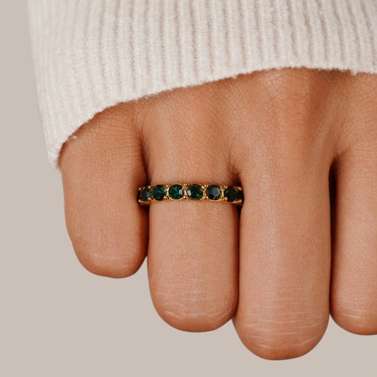 Anillo Emerald Beauty de Cristal 18K