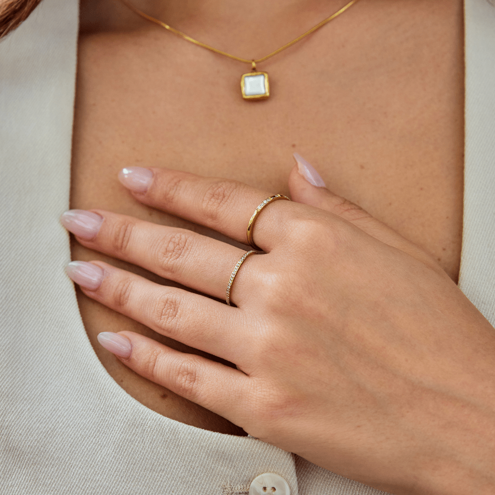 Anillo Eternidad de Cristal 18K