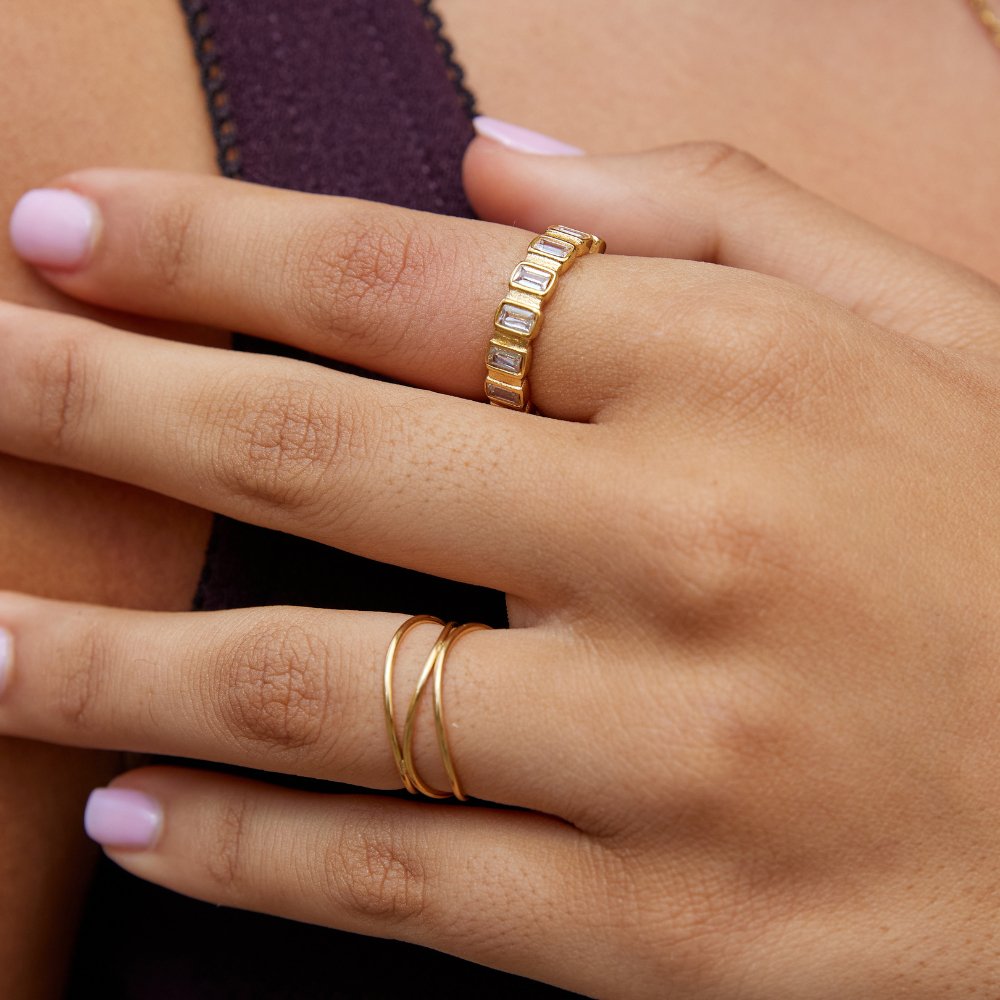 Anillo Gigi Cuadrado con Cristal