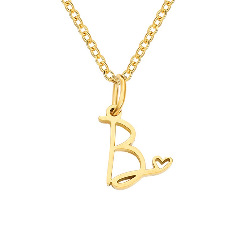 Collar de Corazón con Letra en Oro