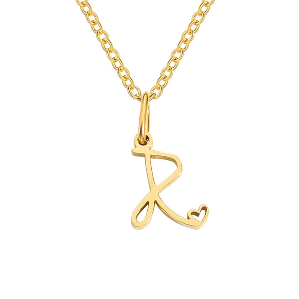 Collar de Corazón con Letra en Oro