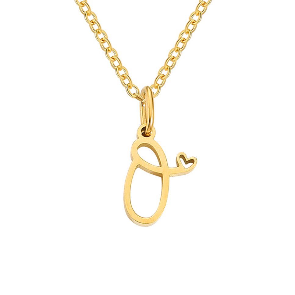 Collar de Corazón con Letra en Oro