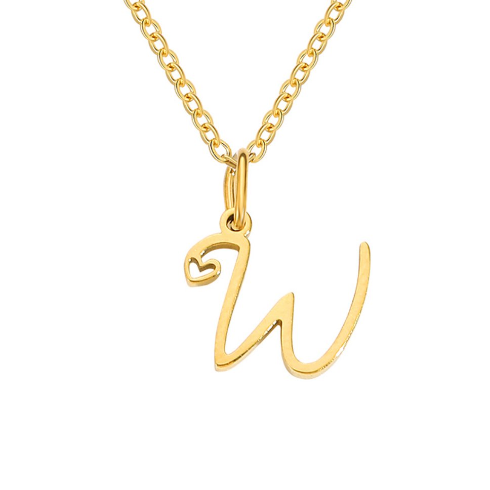 Collar de Corazón con Letra en Oro