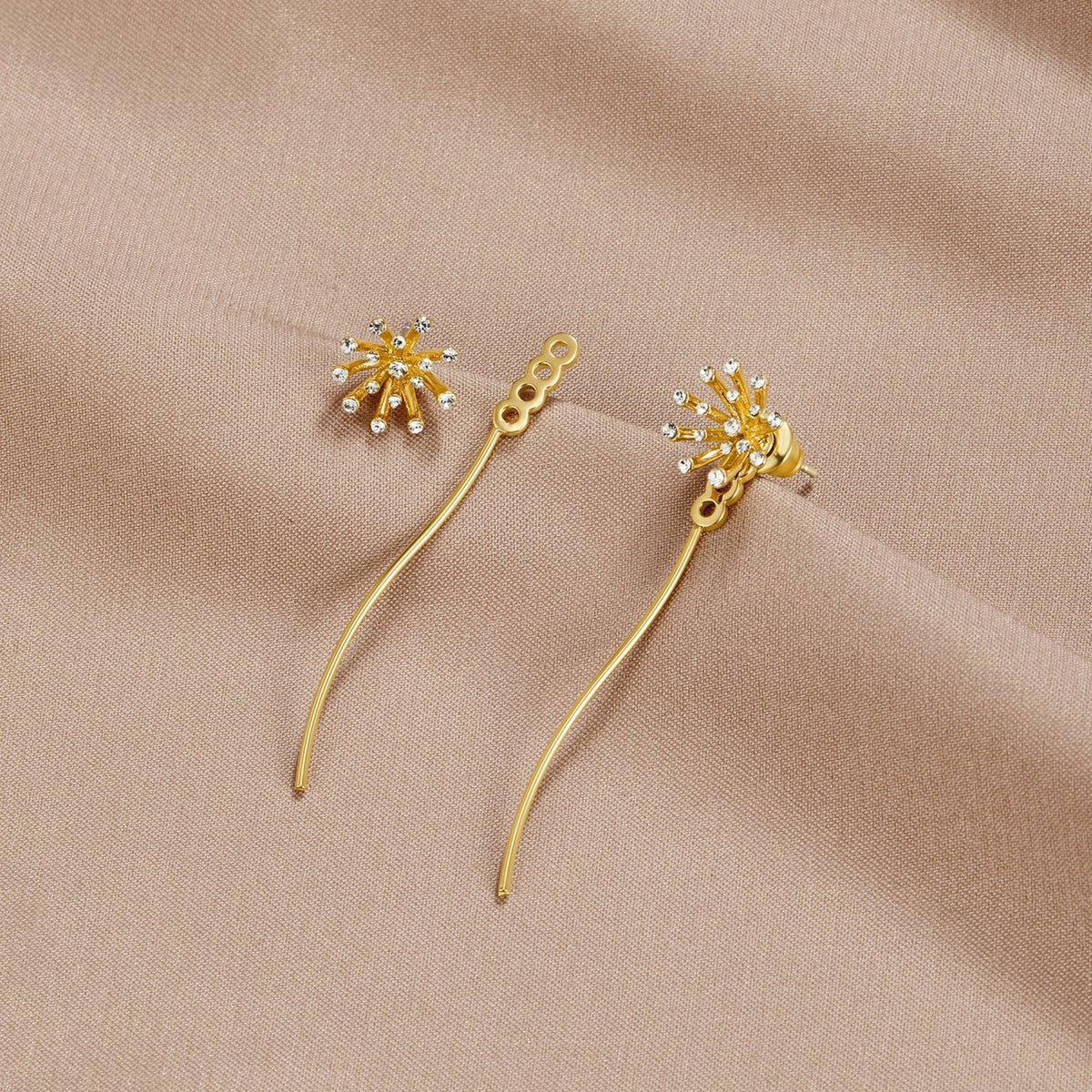 Aros Diente de León de Oro 18K