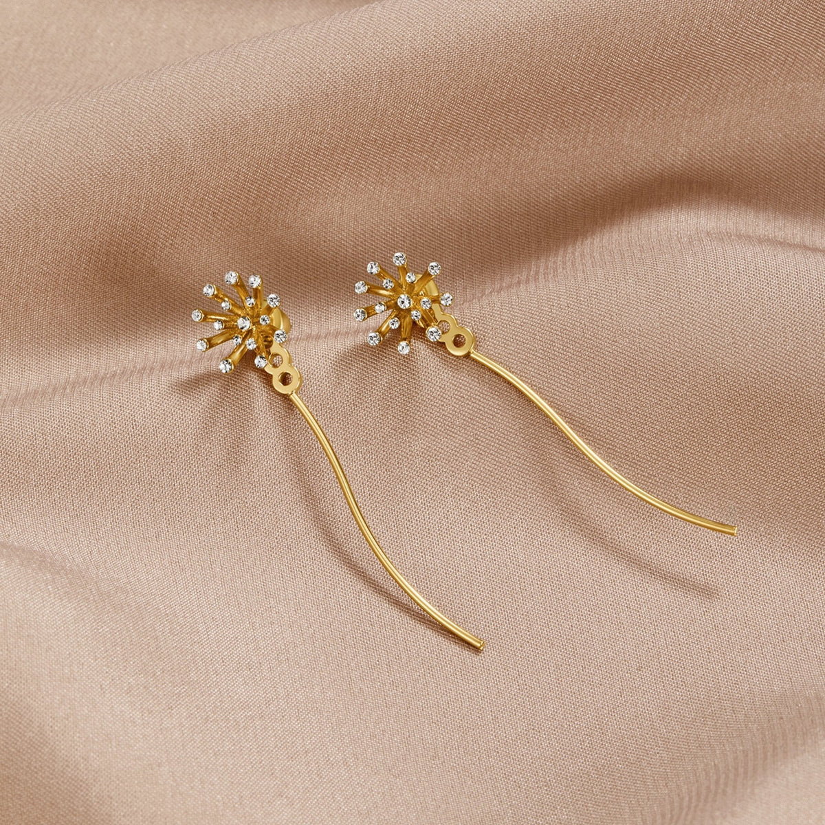 Aros Diente de León de Oro 18K