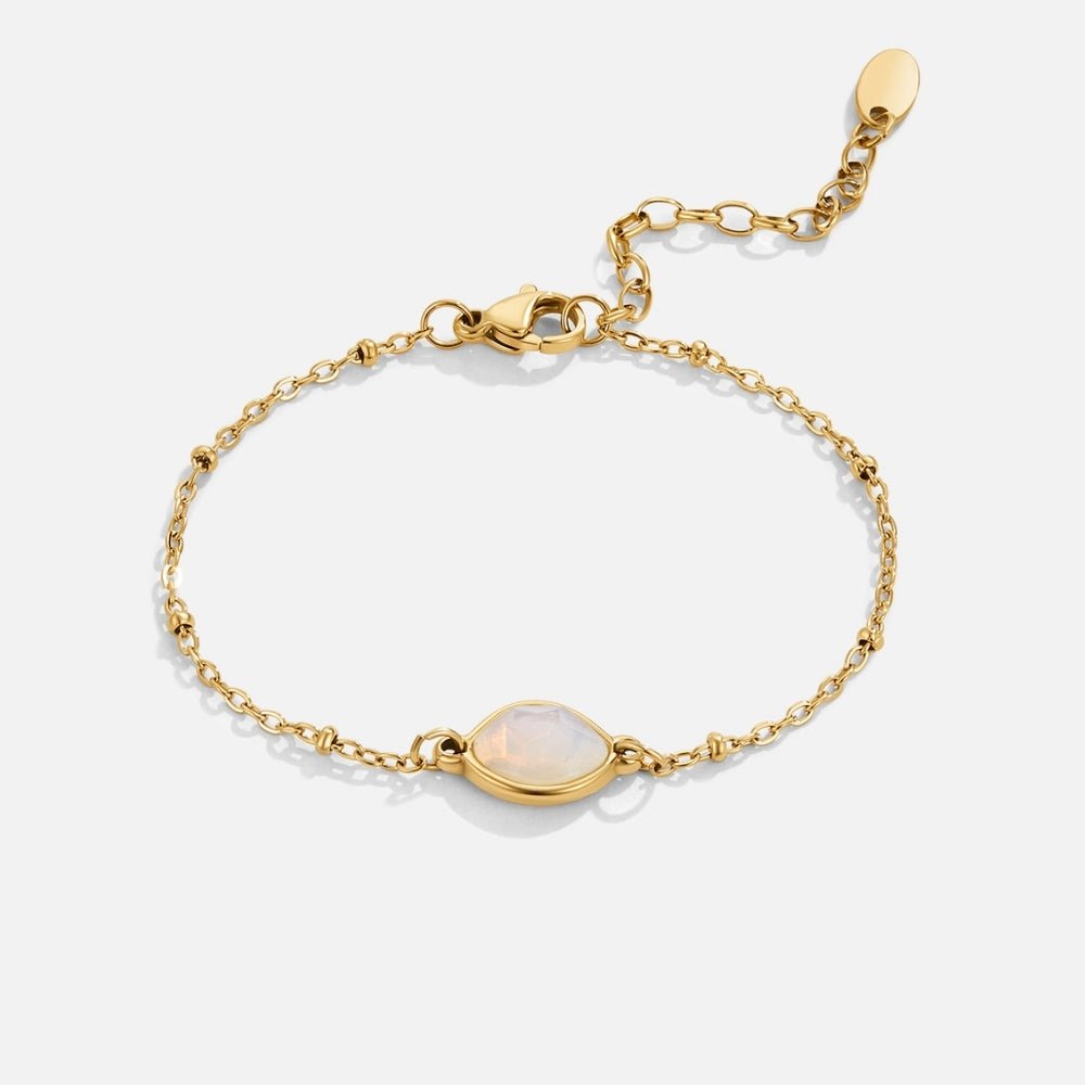 Pulsera con Dijes de Piedra Lunar