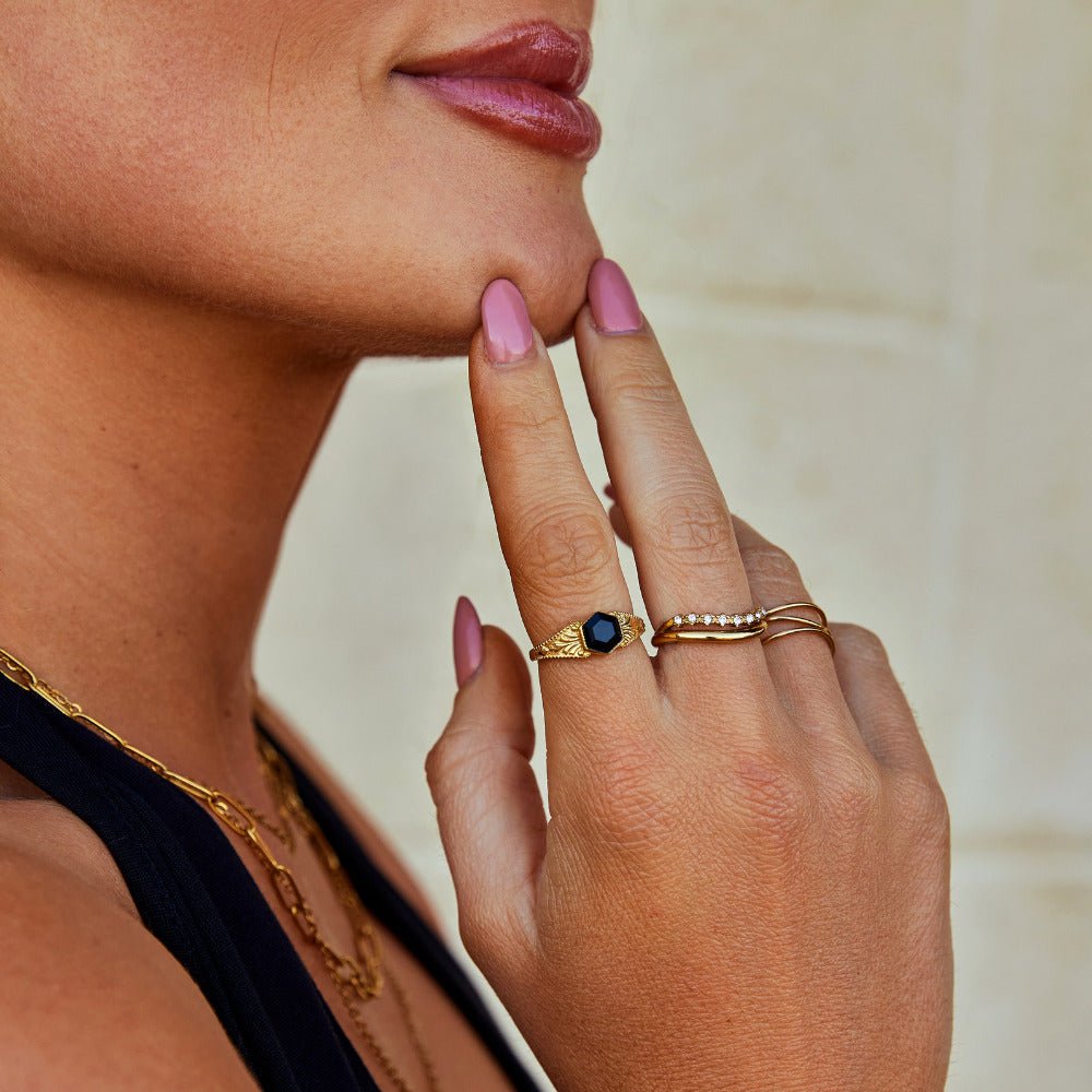 Anillo Phoenix de Ónix Negro