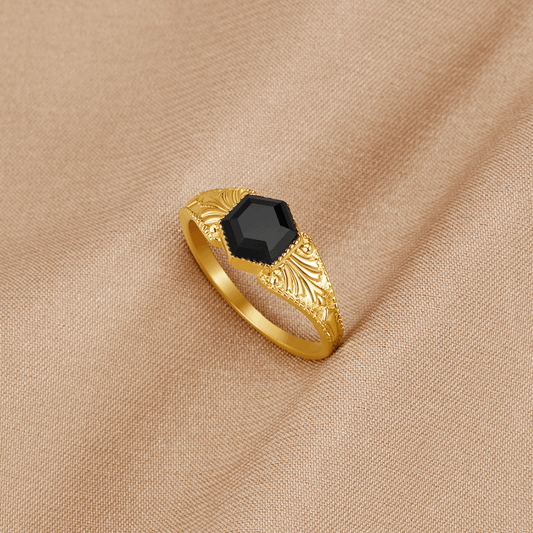 Anillo Phoenix de Ónix Negro