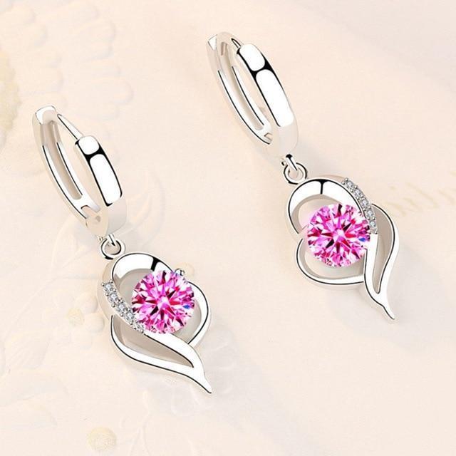 Pendientes de Plata Florales con Circonita