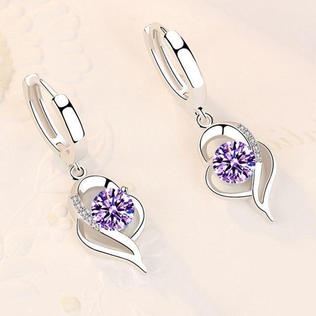 Pendientes de Plata Florales con Circonita
