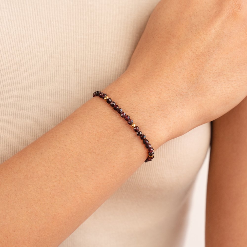 Pulsera de Cuentas con Granate Rojo