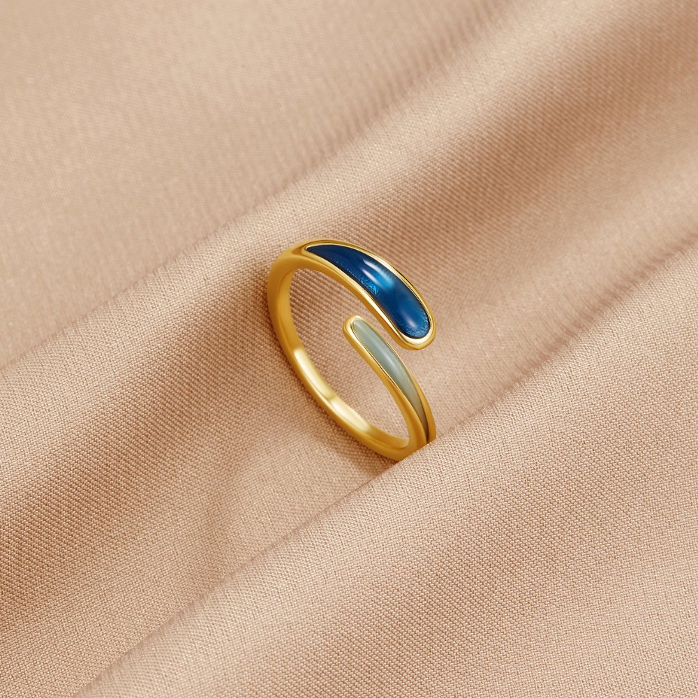Anillo Safira Azul Envuelto