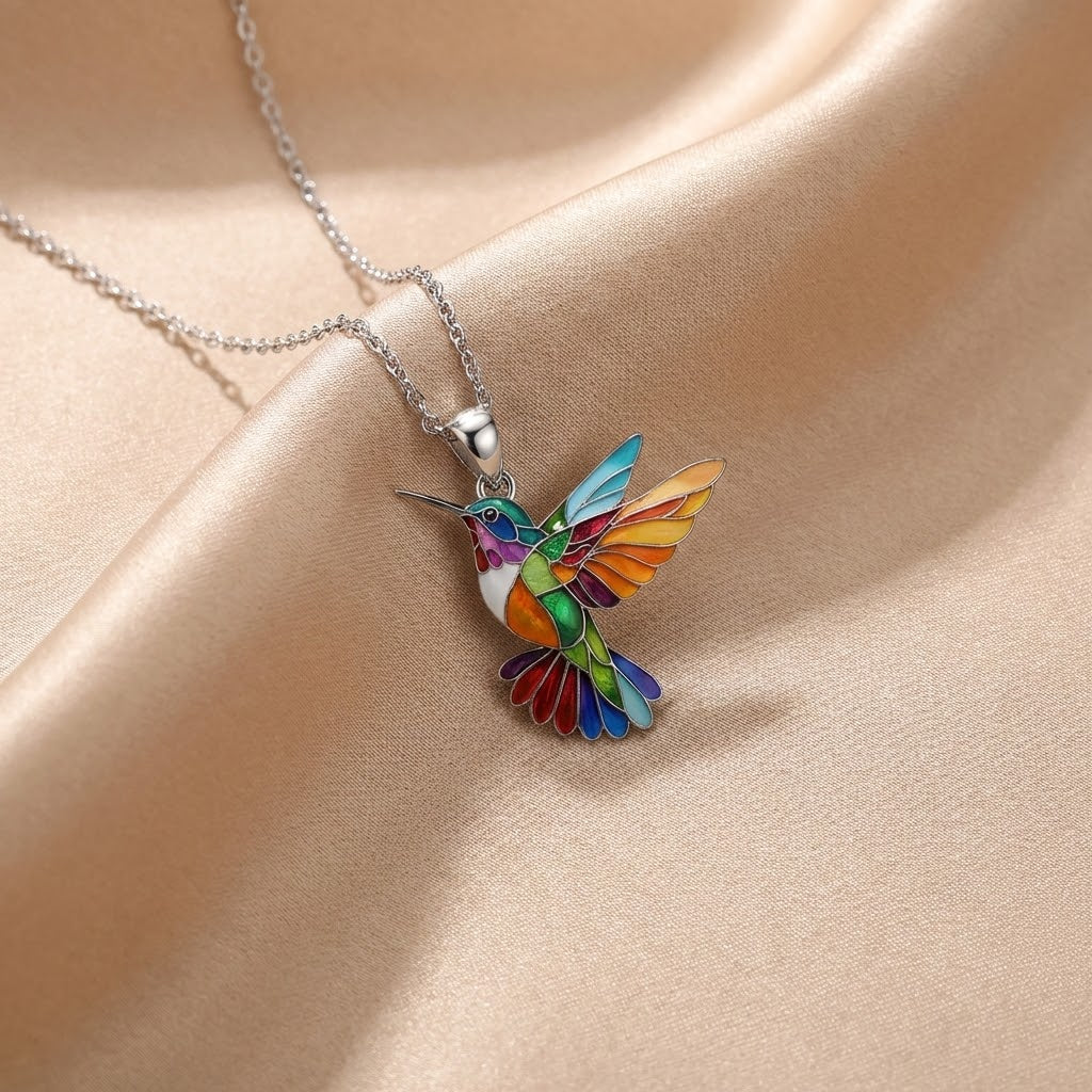 Hermoso Collar de Colibrí con Aretes de Regalo