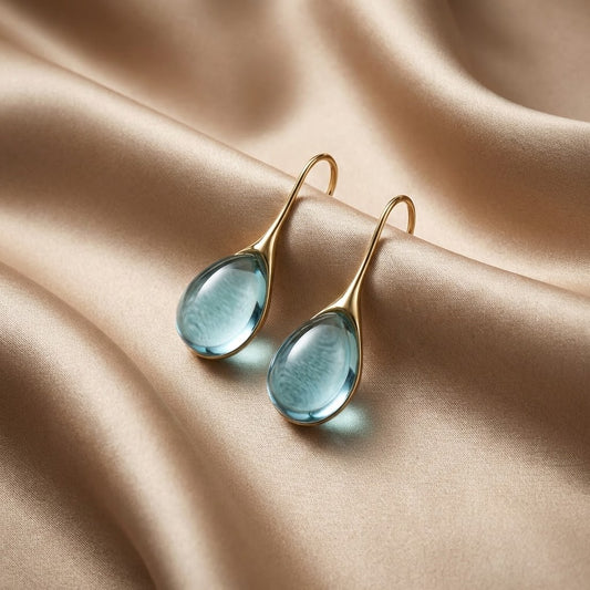 Aretes Colgantes de Cristal en Oro y Plata