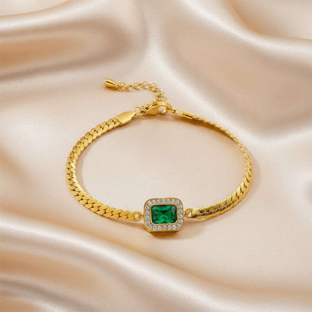 Pulsera Esmeralda | Oro