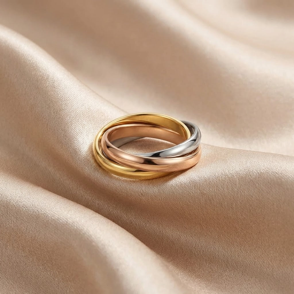 Anillo Elena de Tres Tonos con Aro